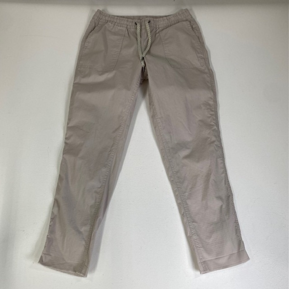 Vuori Organic Cotton Ripstop Drawstring Pants Casual Lightweight Beige Size S